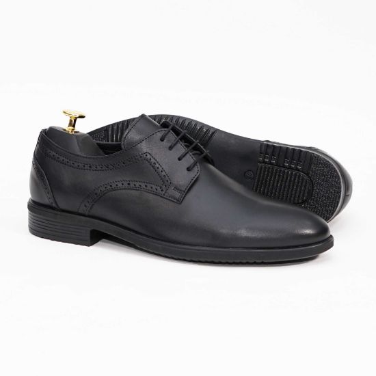 Pantofi eleganți bărbați din piele naturală 364 NEGRU / MARO by PaulStyle