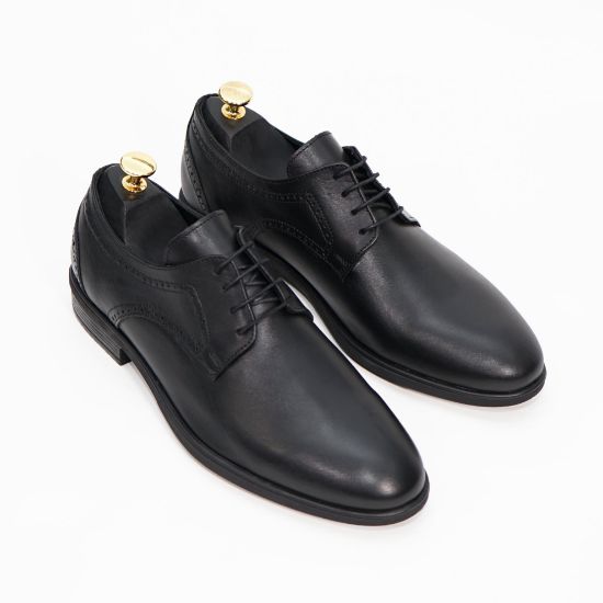 Pantofi eleganți bărbați din piele naturală 364 NEGRU / MARO by PaulStyle