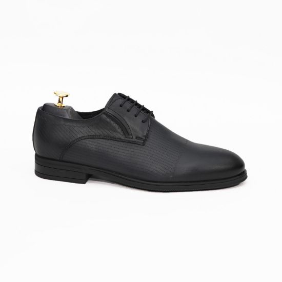 Pantofi eleganți bărbați din piele naturală 372 NEGRU / MARO by PaulStyle