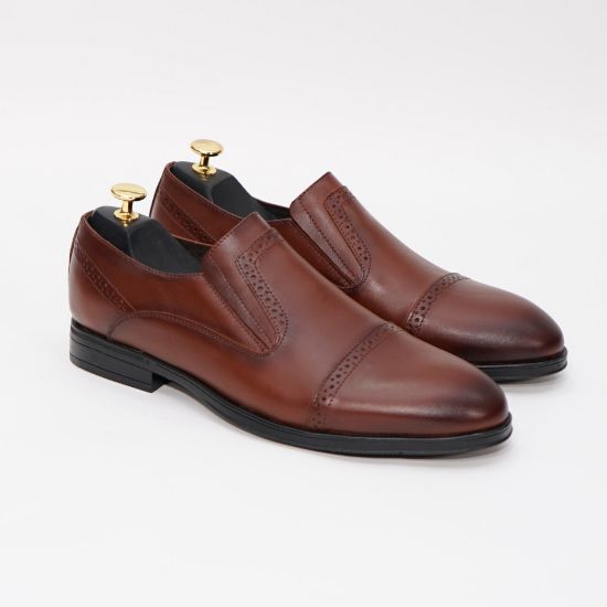 Pantofi eleganți bărbați din piele naturală 379 negru / maro | Paul Style