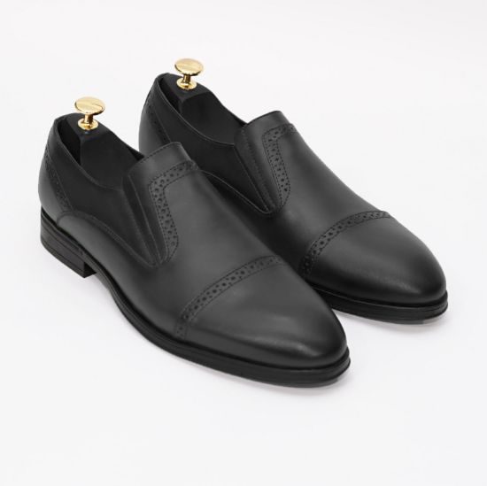 Pantofi eleganți bărbați din piele naturală 379 negru / maro | Paul Style