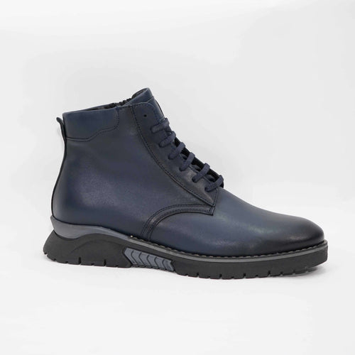 Ghete Barbati din Piele Naturala, Culoare albastru, Cod 840 | Paul Style