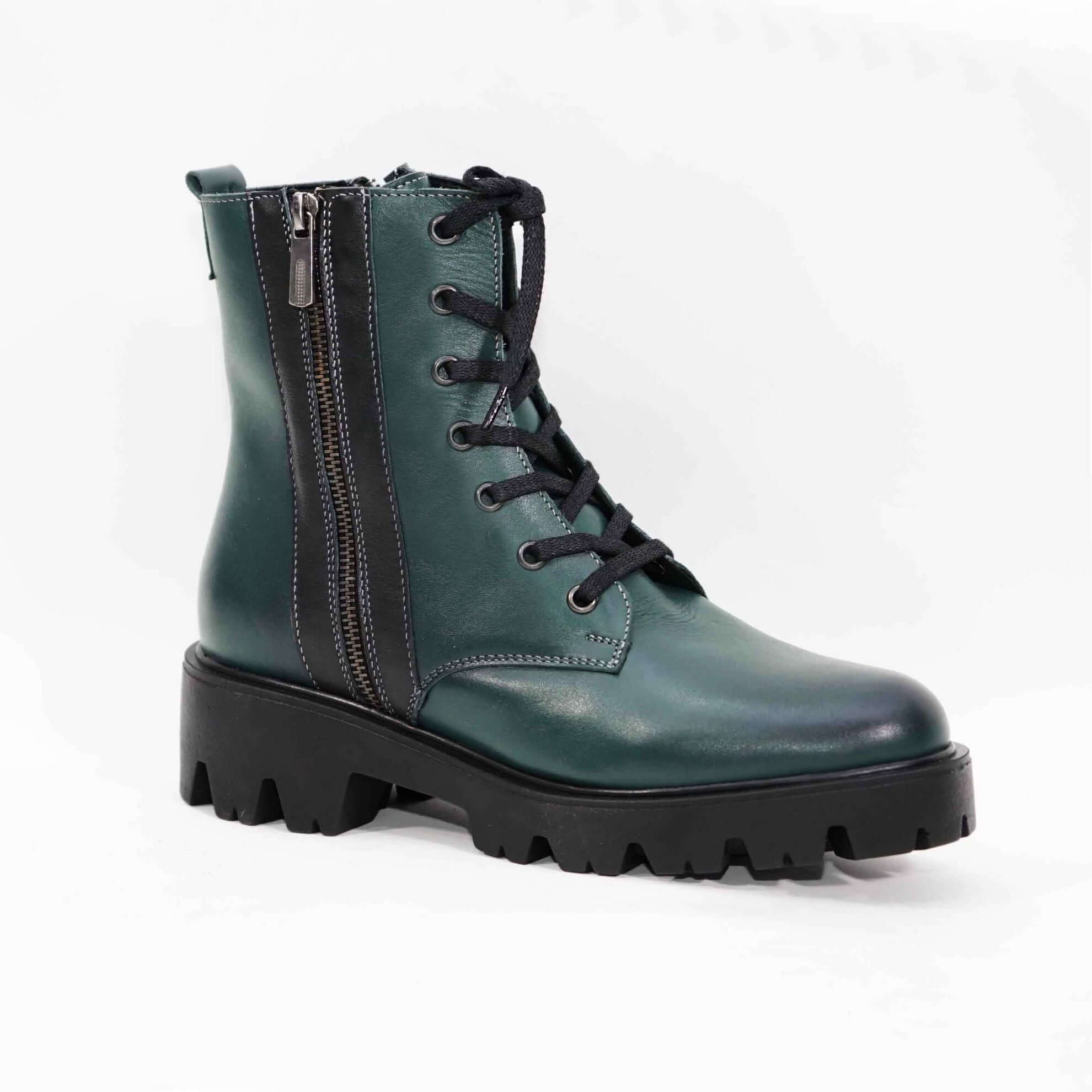 Ghete Dama din Piele Naturala, Culoare verde, Cod 796 | Paul Style