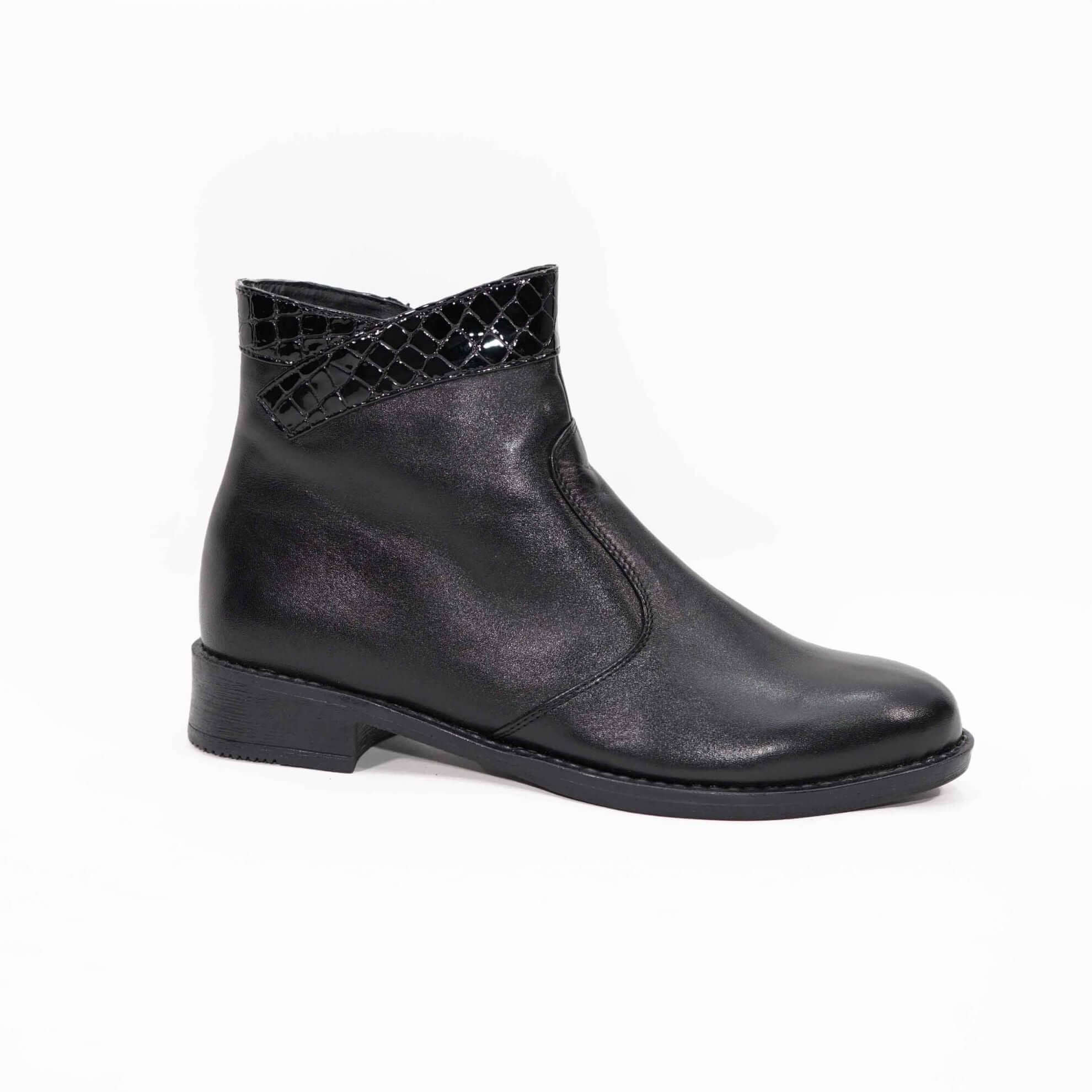 Ghete Dama din Piele Naturala, Culoare negru, Cod 7071 | Paul Style