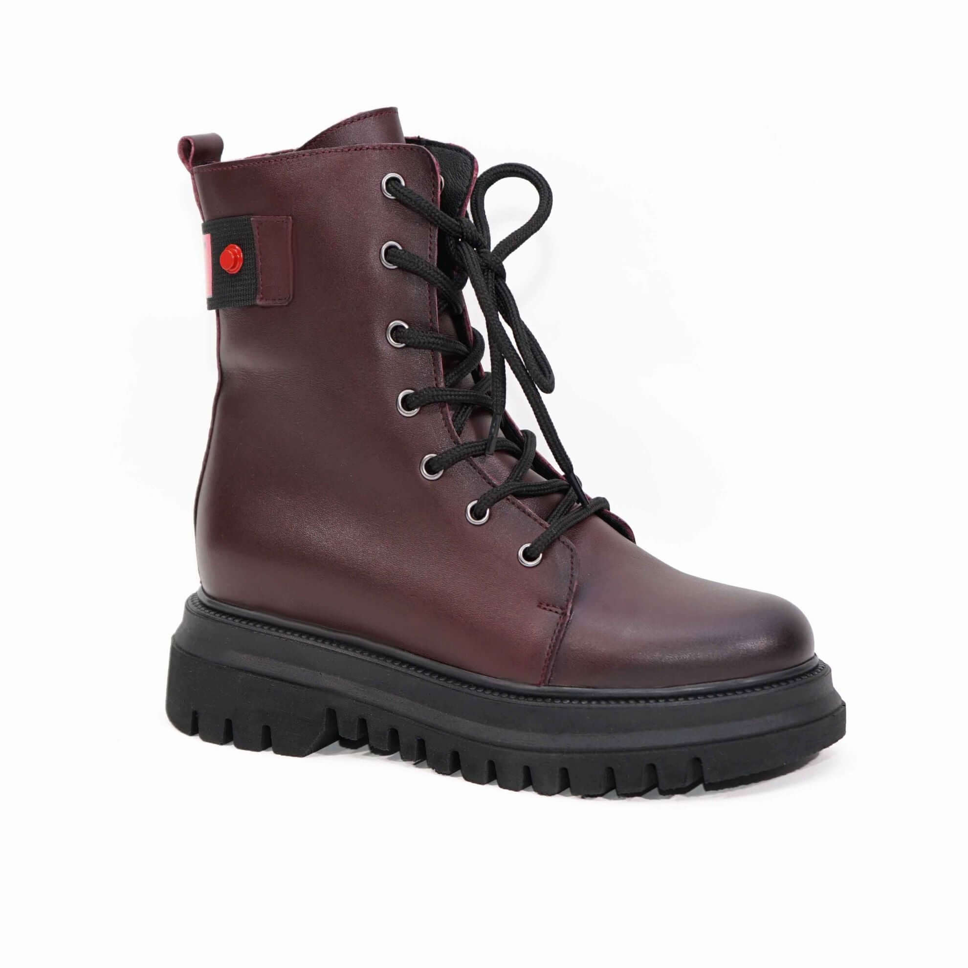 Ghete Dama din Piele Naturala, Culoare visiniu, Cod 763 | Paul Style