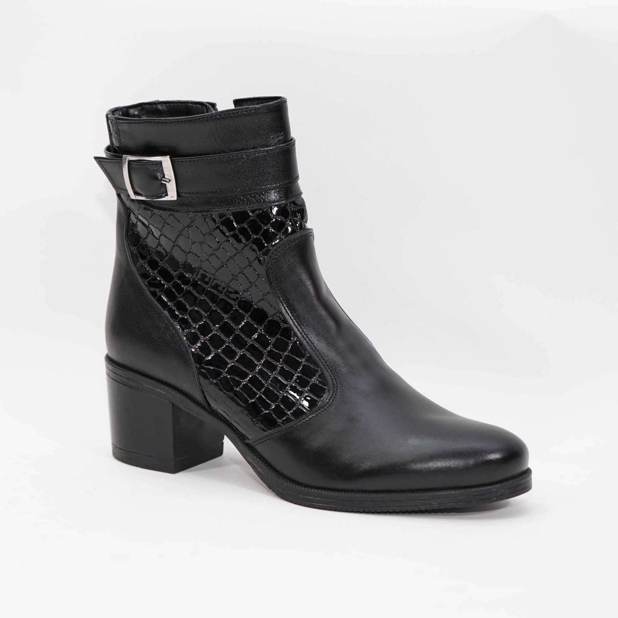 Ghete Dama din Piele Naturala, Culoare negru, Cod 758 | Paul Style