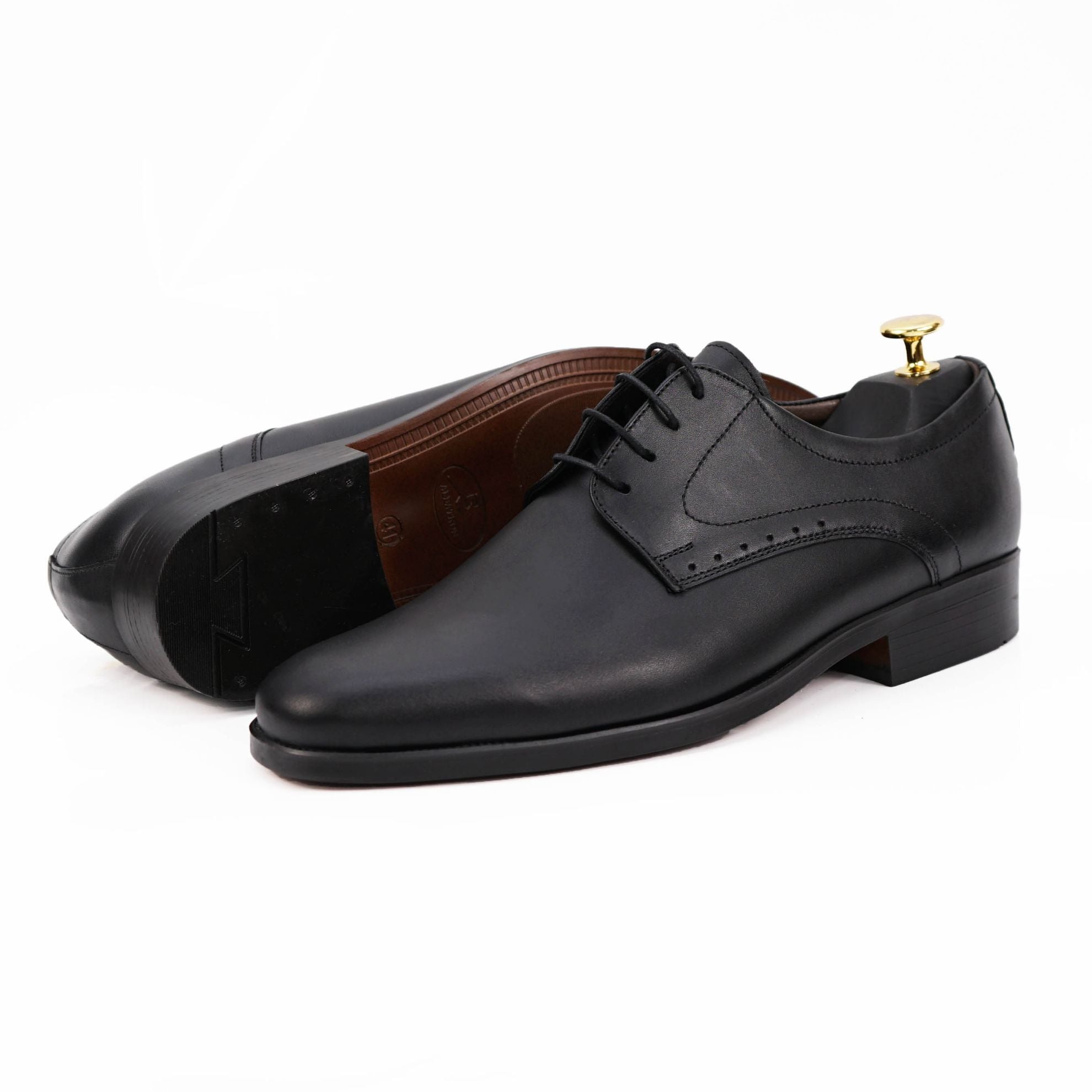 Pantofi eleganti, 308, din piele naturala Negru | Maro | Paul Style