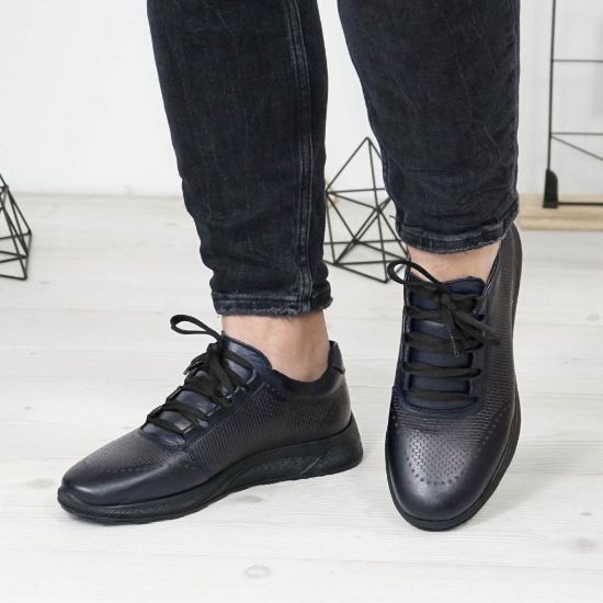 Pantofi sport bărbați piele naturală bleumarin 447 | Paul Style