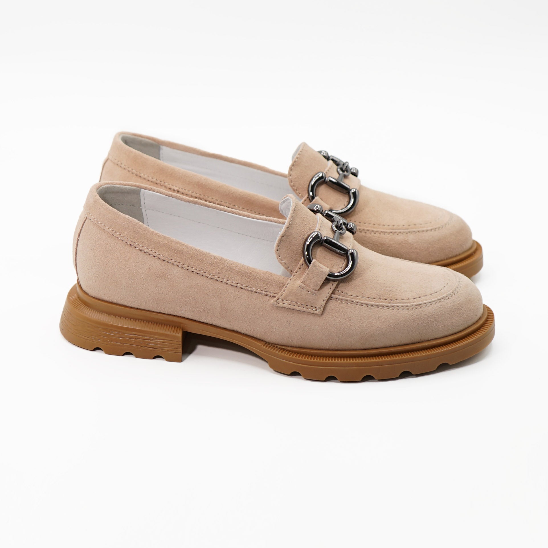 Mocasini damă din piele naturală roz-pudra 130 | Paul Style