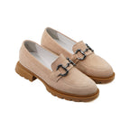 Mocasini damă din piele naturală roz-pudra 130 | Paul Style