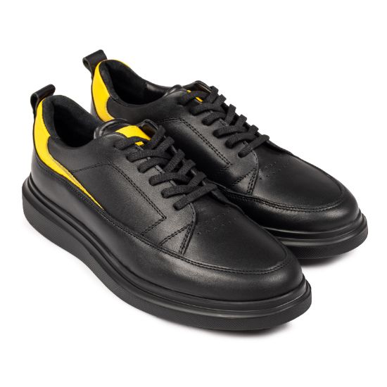 Pantofi sport de bărbați din piele naturală 463 negru | Paul Style