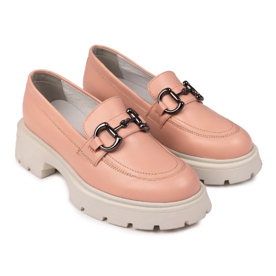 Mocasini damă din piele naturală nud 132 | Paul Style