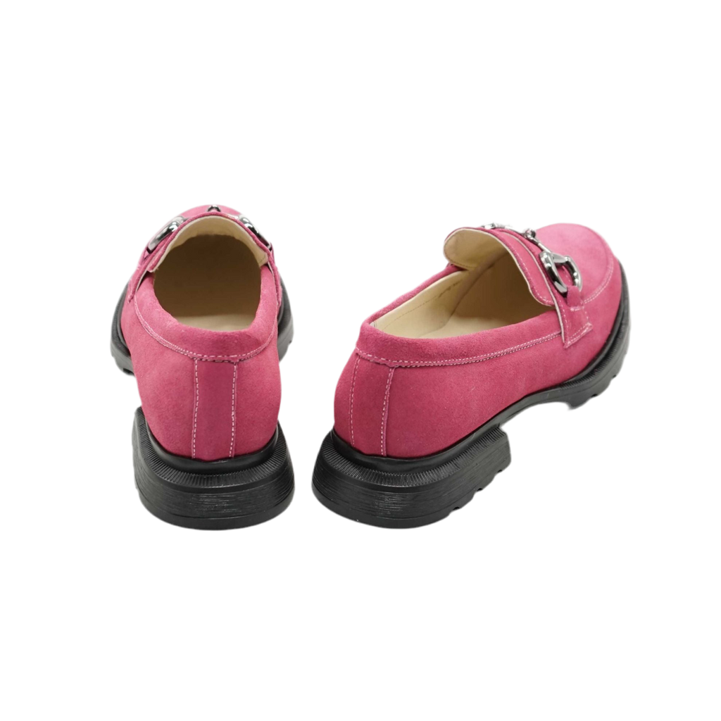 Mocasini damă din piele naturală magenta 130 | Paul Style