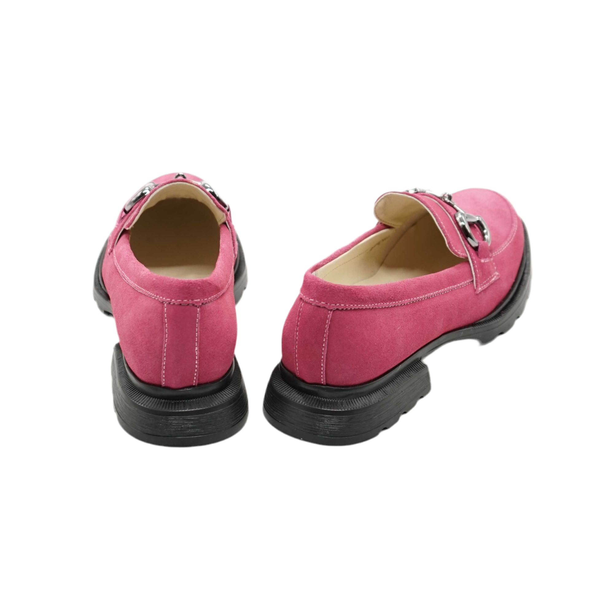 Mocasini damă din piele naturală magenta 130 | Paul Style