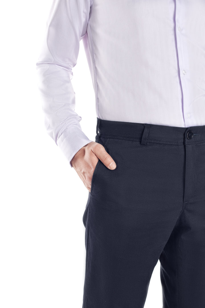 Pantaloni chinos bleumarin cu dungi - cod 18