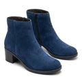 Botine dama bleumarin, Galaxy-002, din piele naturala