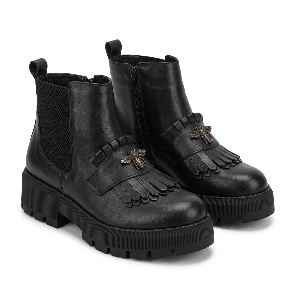 Ghete dama negru, A-936, din piele naturala