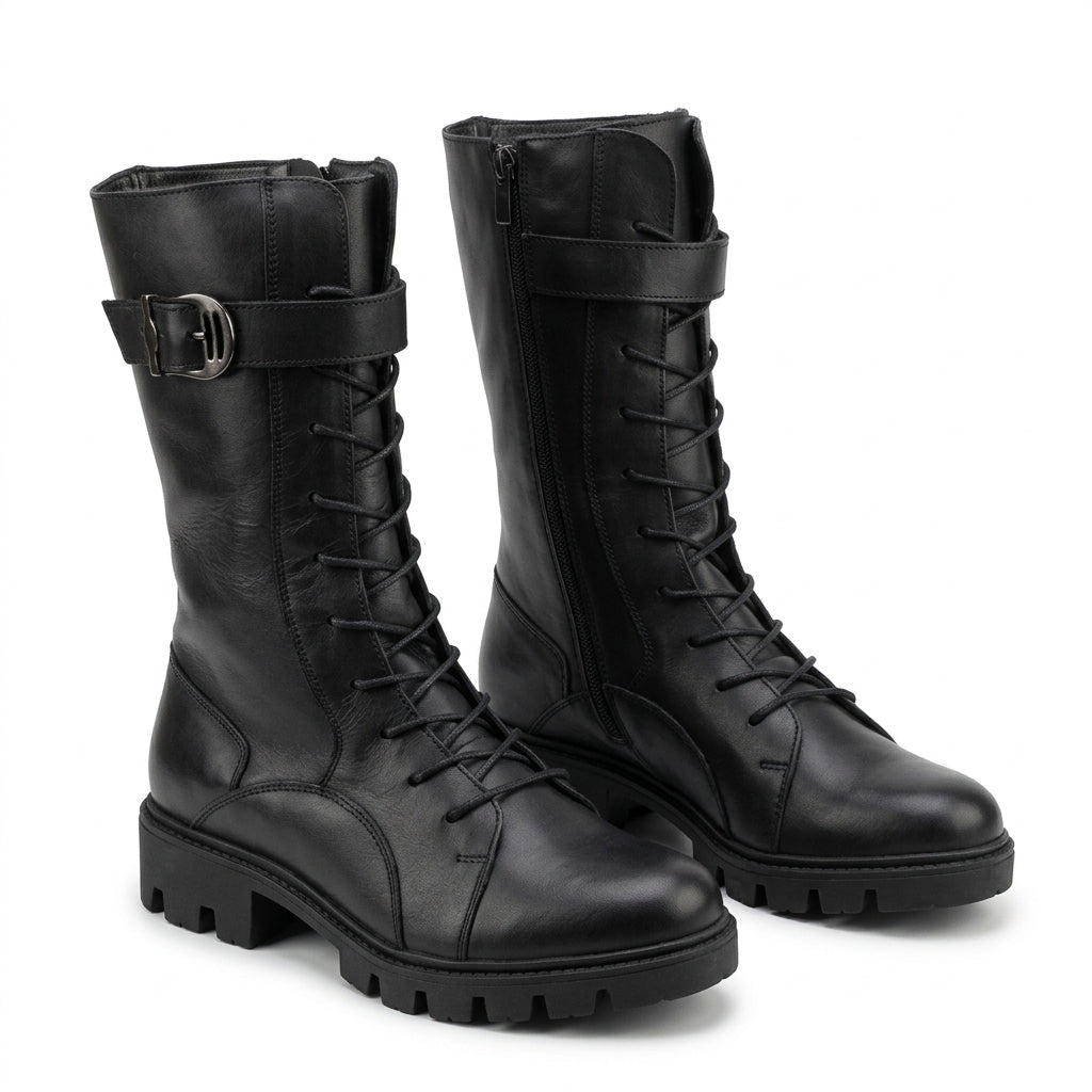 Cizme dama negru, A-348-1, din piele naturala