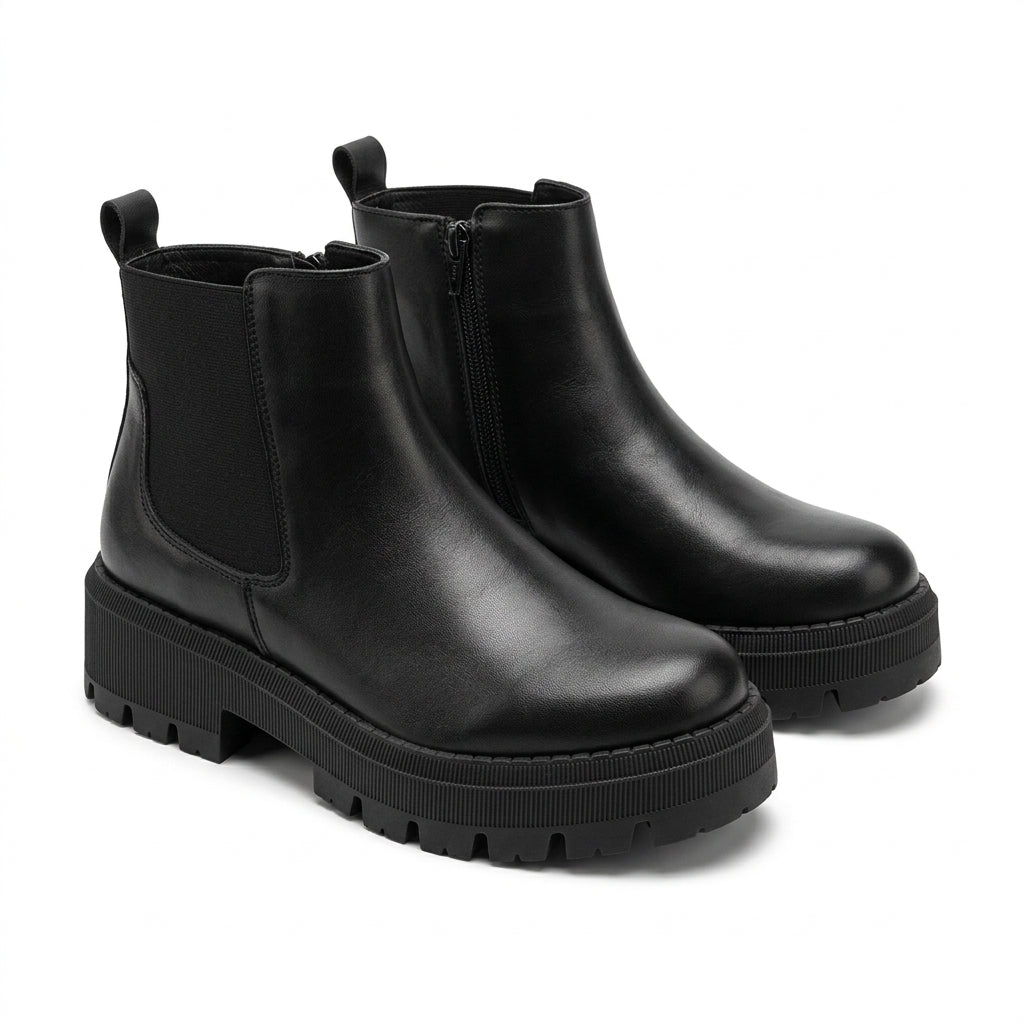 Ghete dama negru, A-935, din piele naturala