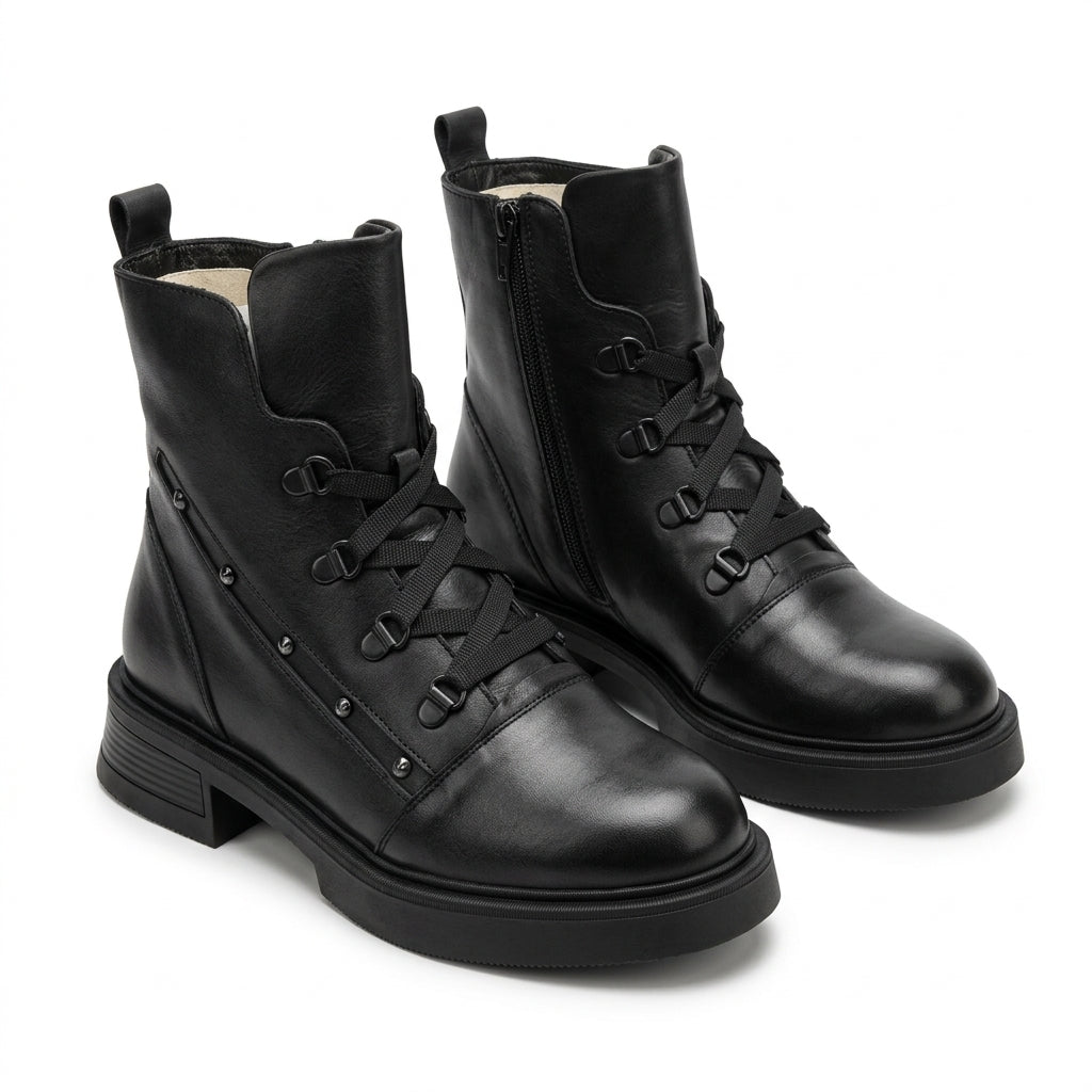 Bocanci dama negru, A-923-1, din piele naturala