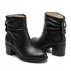 Botine dama negru, A-913, din piele naturala