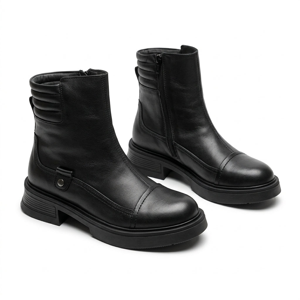 Ghete dama negru, A-922, din piele naturala