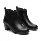 Botine dama negru, A-802, din piele naturala