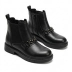 Ghete dama negru, A-940-1, din piele naturala