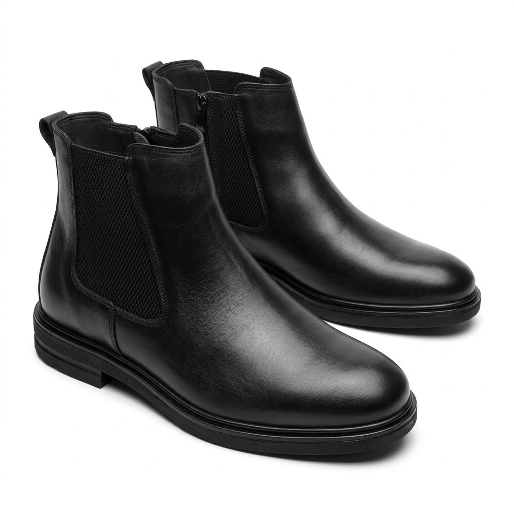 Ghete barbati din piele naturală, A-971, negru
