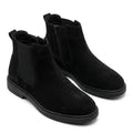 Ghete barbati din piele naturală, A-971, negru-velur