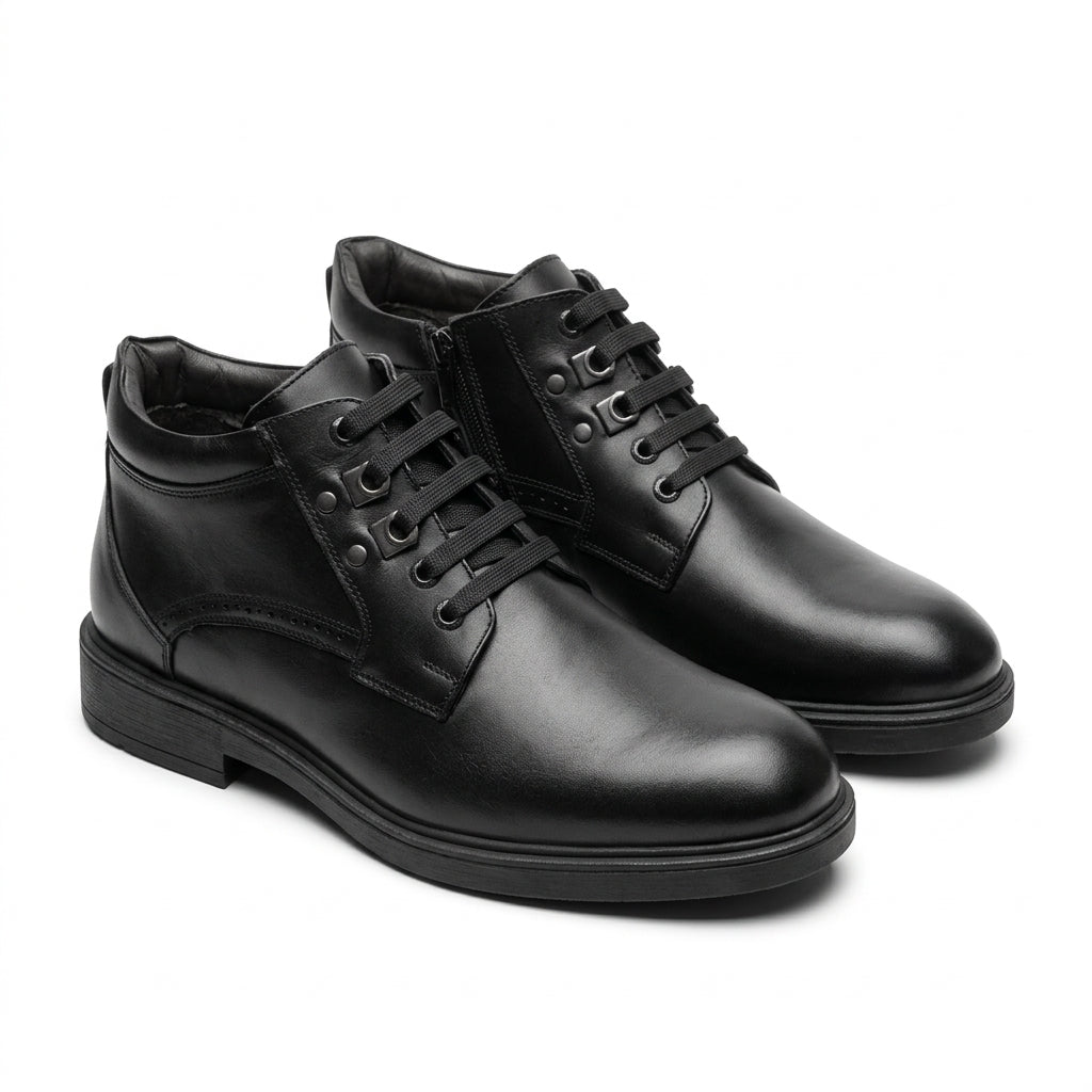 Ghete barbati din piele naturală, A-950, negru