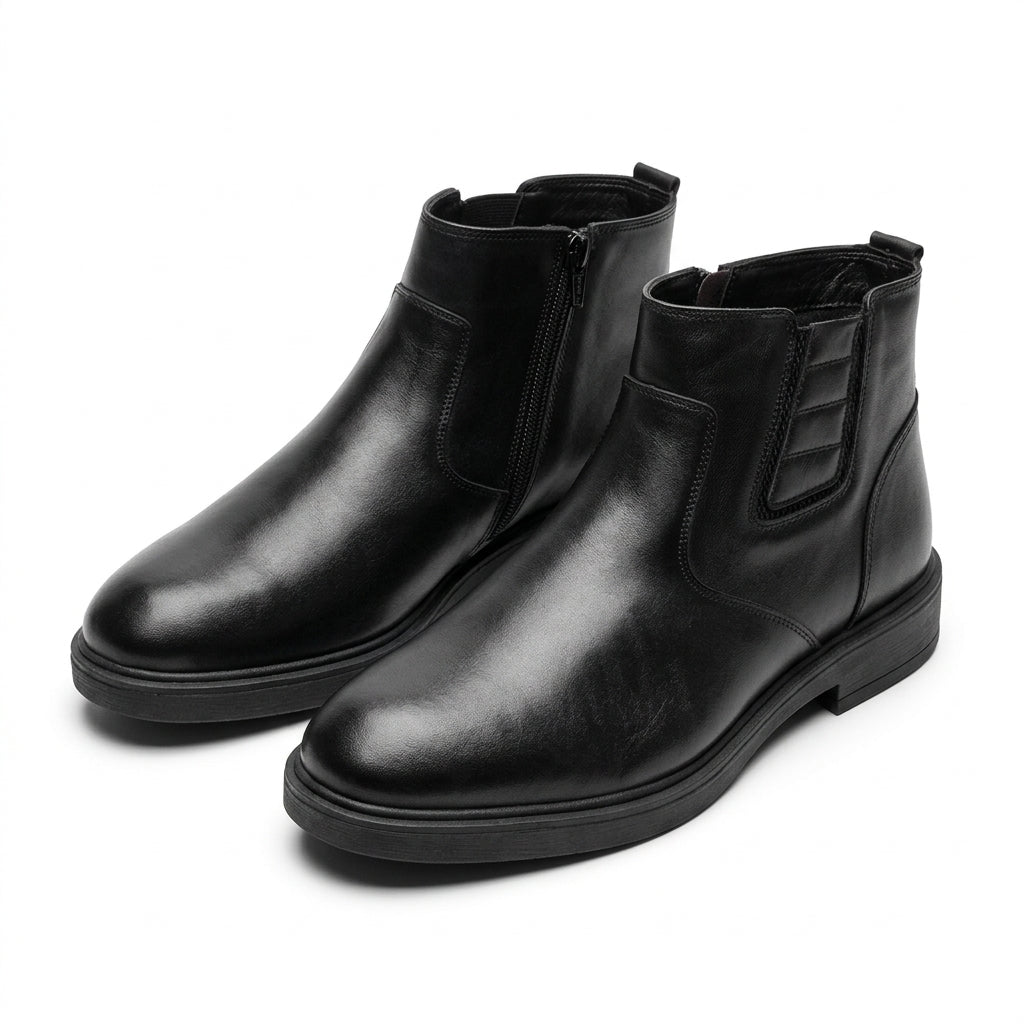 Ghete barbati din piele naturală, A-951, negru