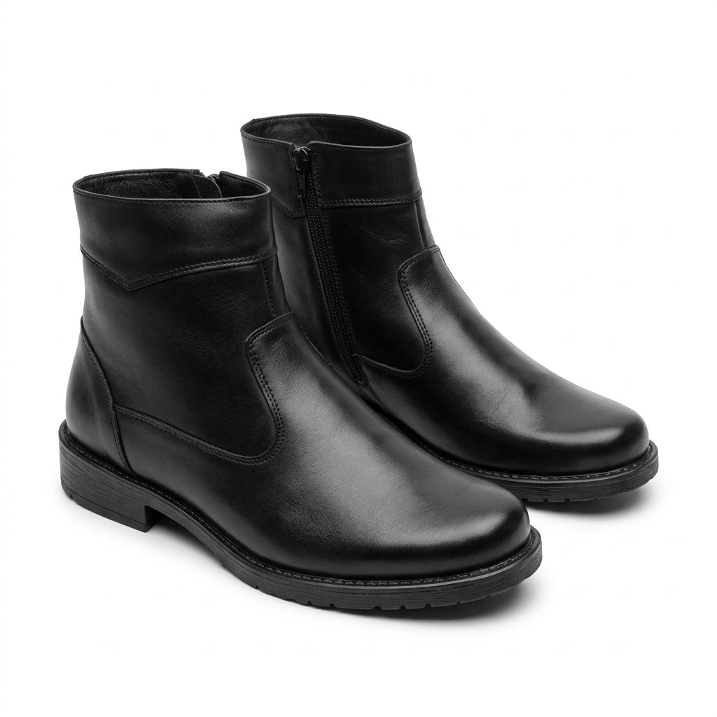 Ghete barbati din piele naturală, A-440, negru