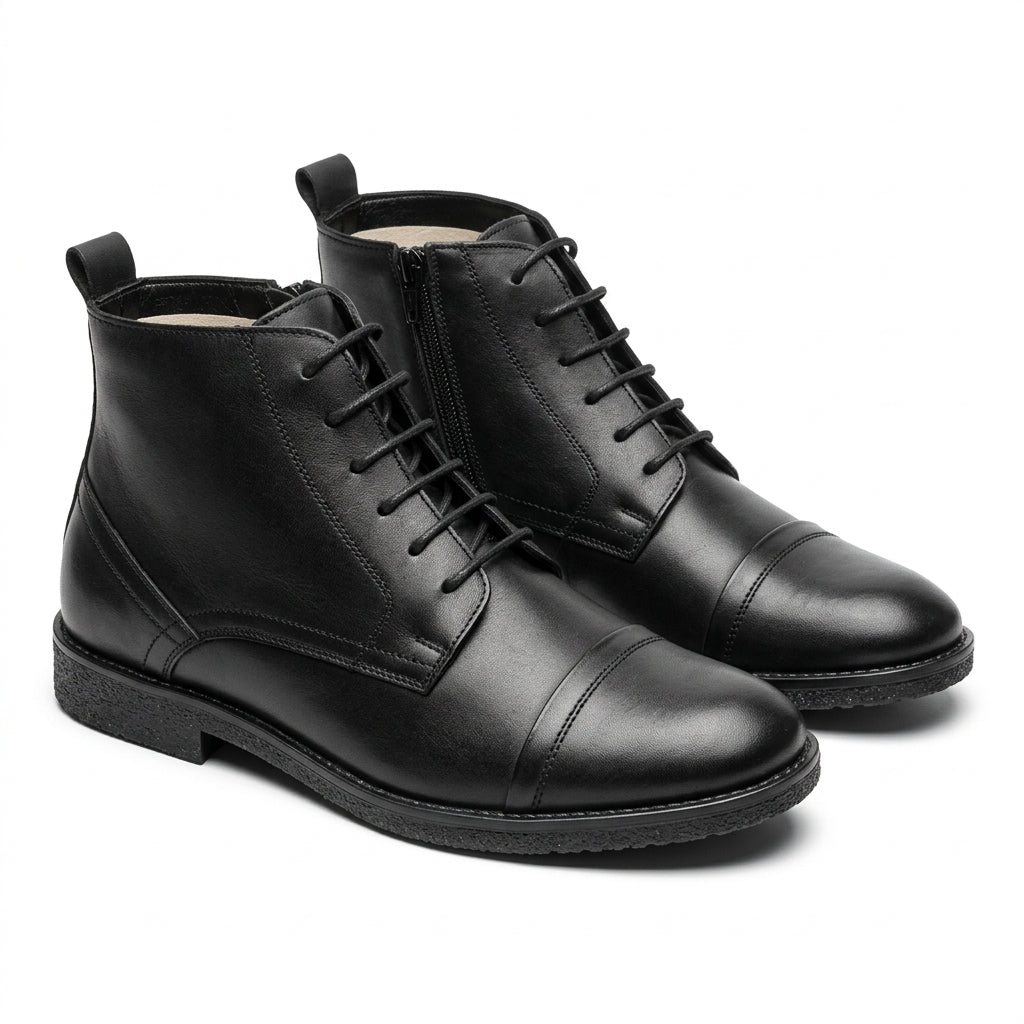 Ghete barbati din piele naturală, A-961, negru