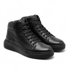 Bocanci barbati din piele naturală, A-505, negru