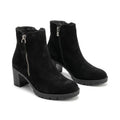 Botine dama negru-velur, Athena-32, din piele naturala