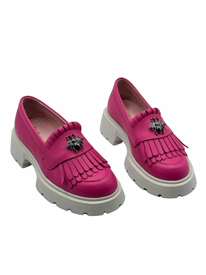 Mocasini dama magenta, 131, din piele naturala by PaulStyle