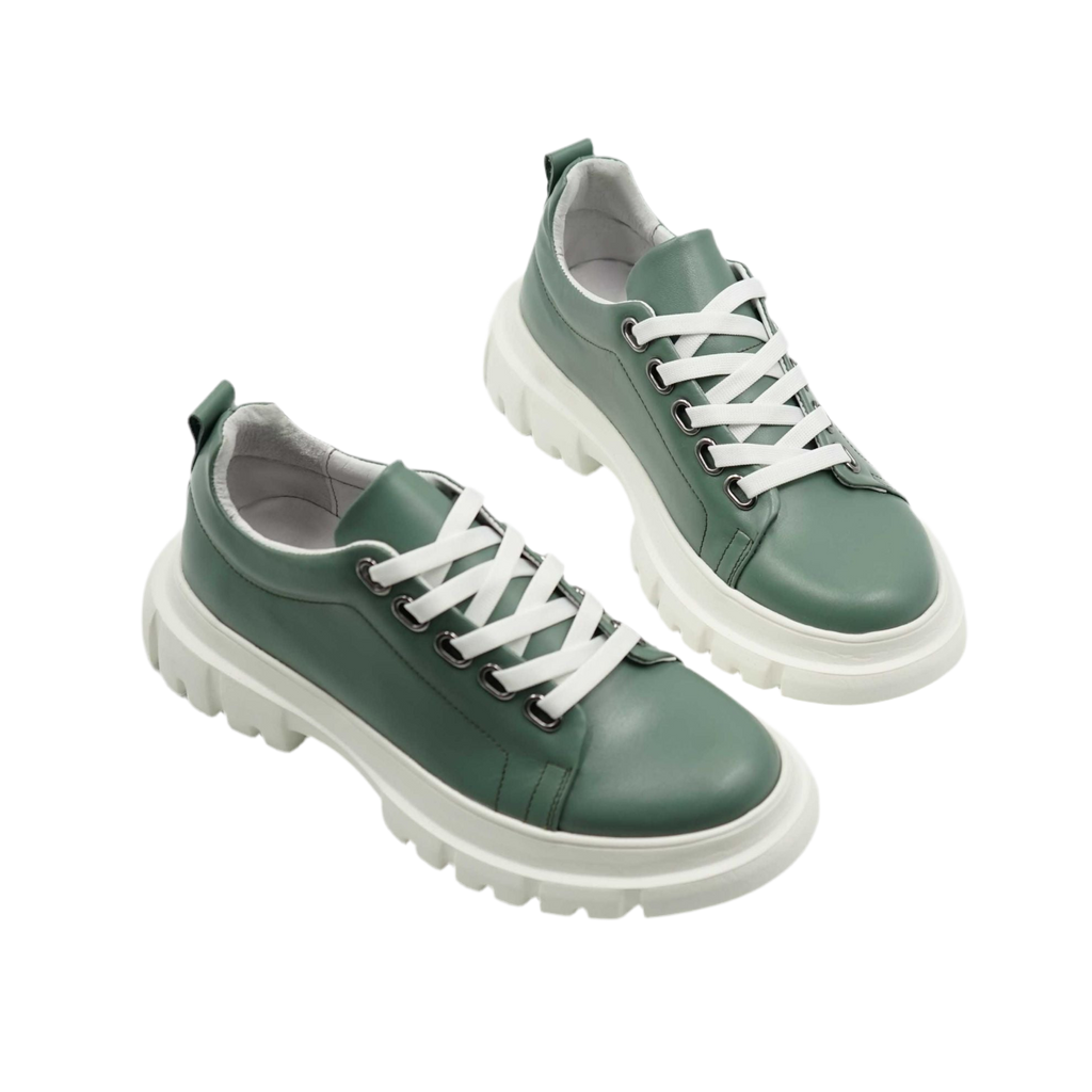 Pantofi dama sport, 133, din piele naturala verde | Paul Style