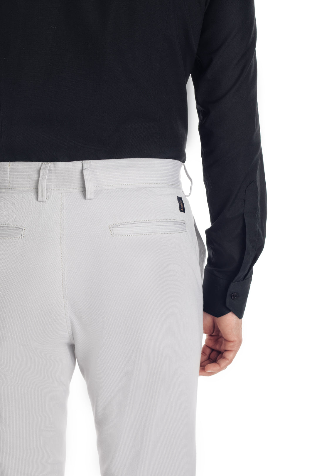 Pantaloni chinos crem cu dungi - cod 19