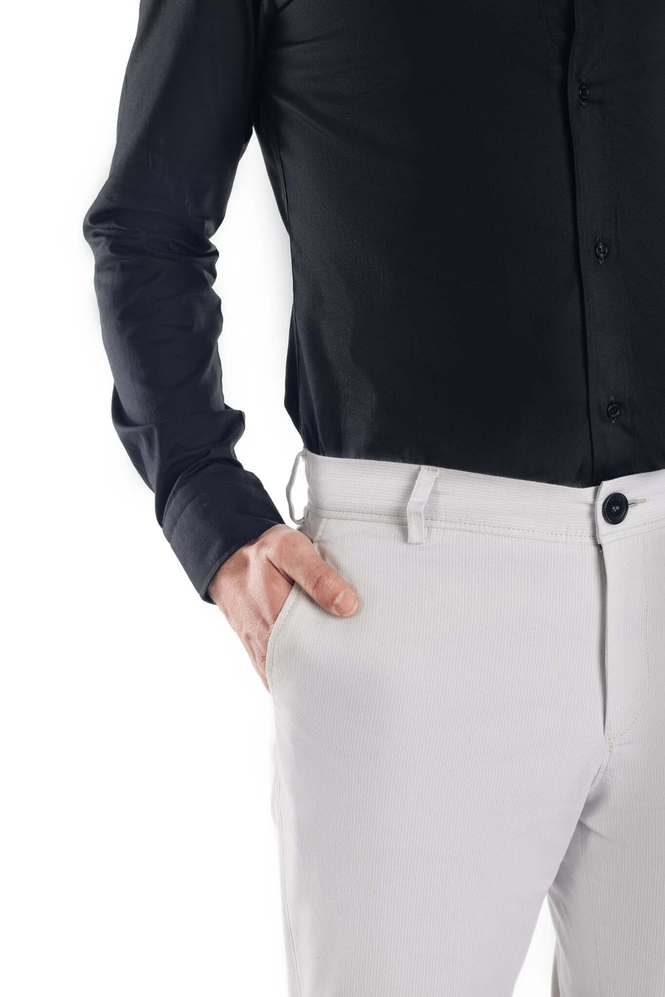 Pantaloni chinos crem cu dungi - cod 19 | Ursachi