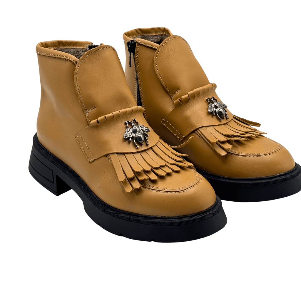 Ghete Dama din Piele Naturala, Culoare maro, Cod 743 | Paul Style