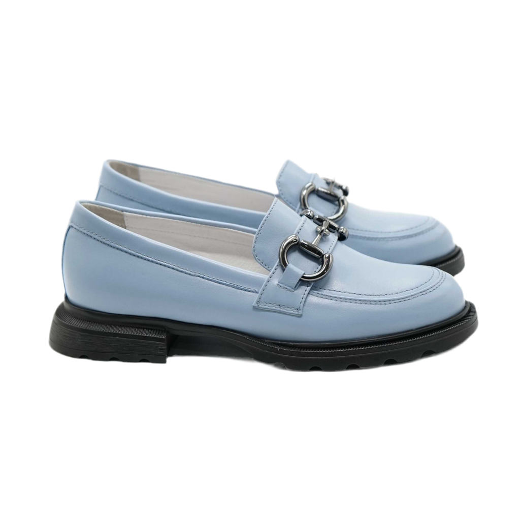 Mocasini damă din piele naturală albastri 130 | Paul Style