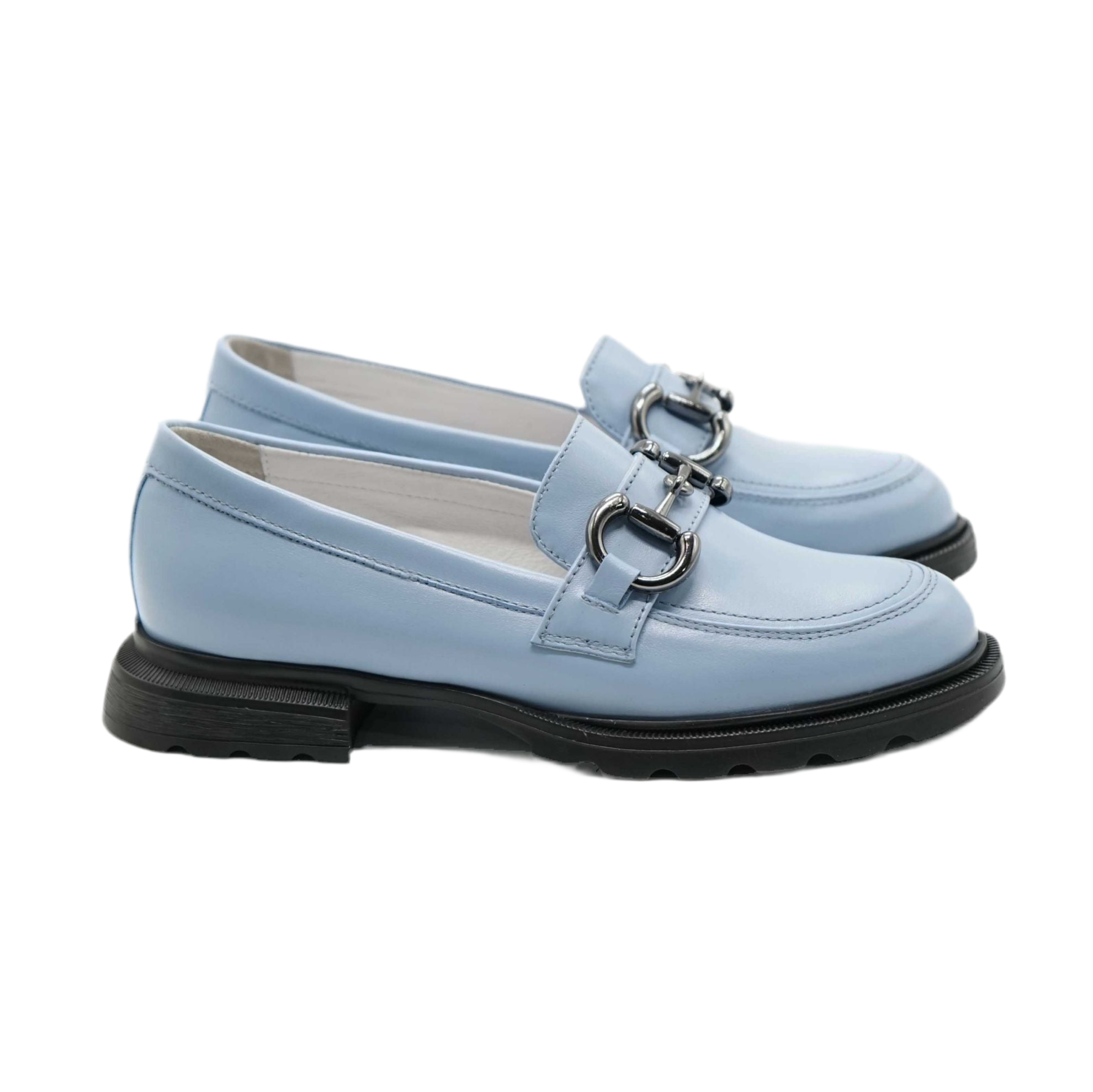 Mocasini damă din piele naturală albastri 130 | Paul Style