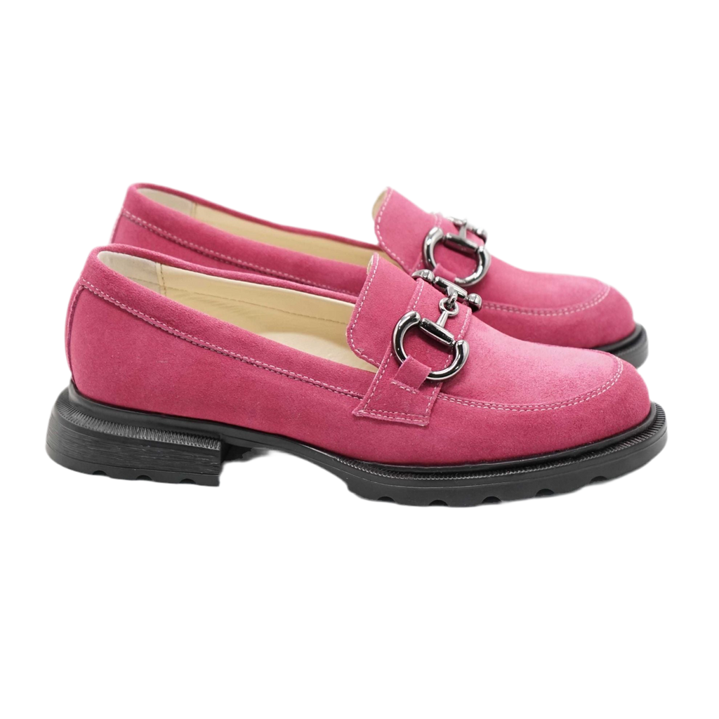 Mocasini damă din piele naturală magenta 130 | Paul Style