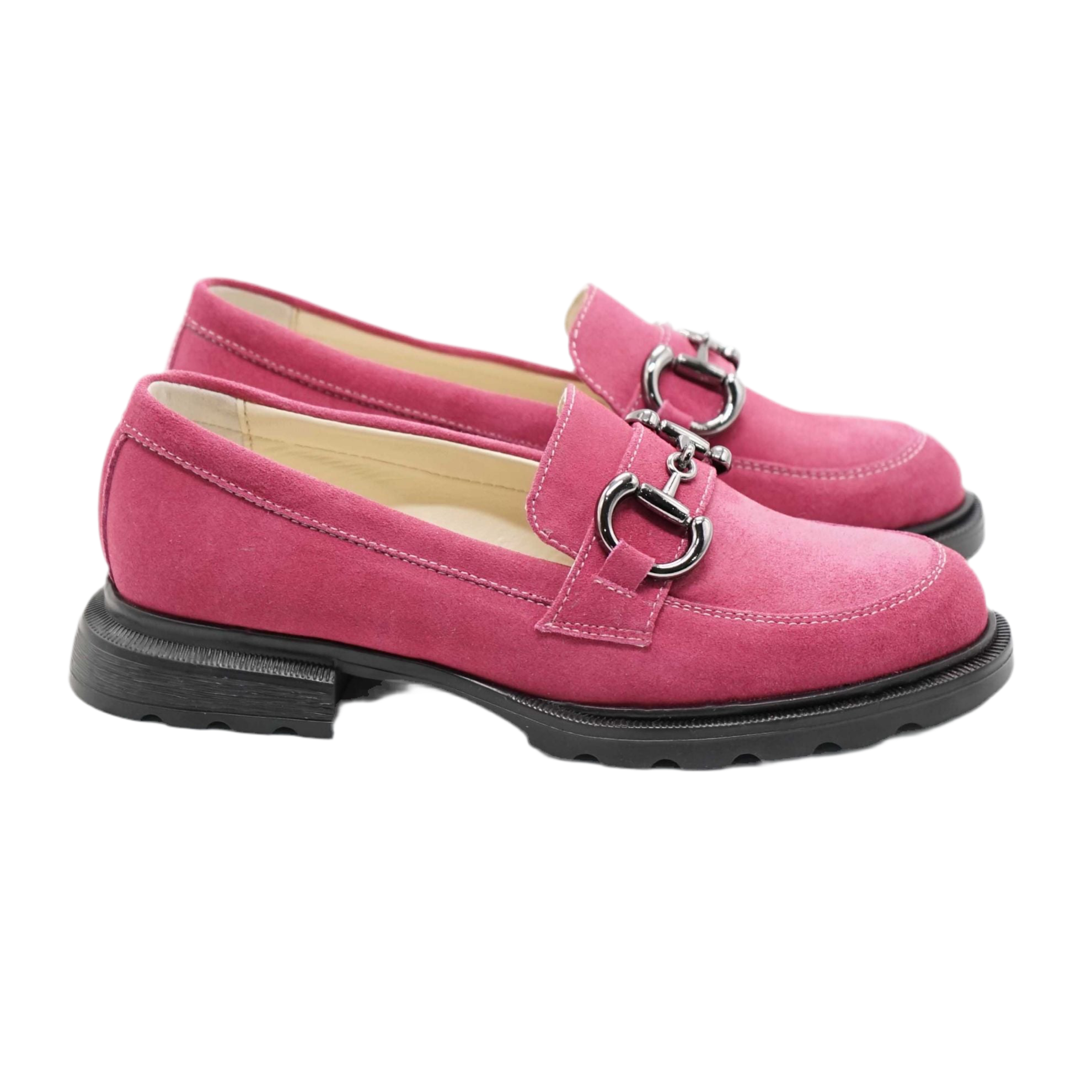 Mocasini damă din piele naturală magenta 130 | Paul Style