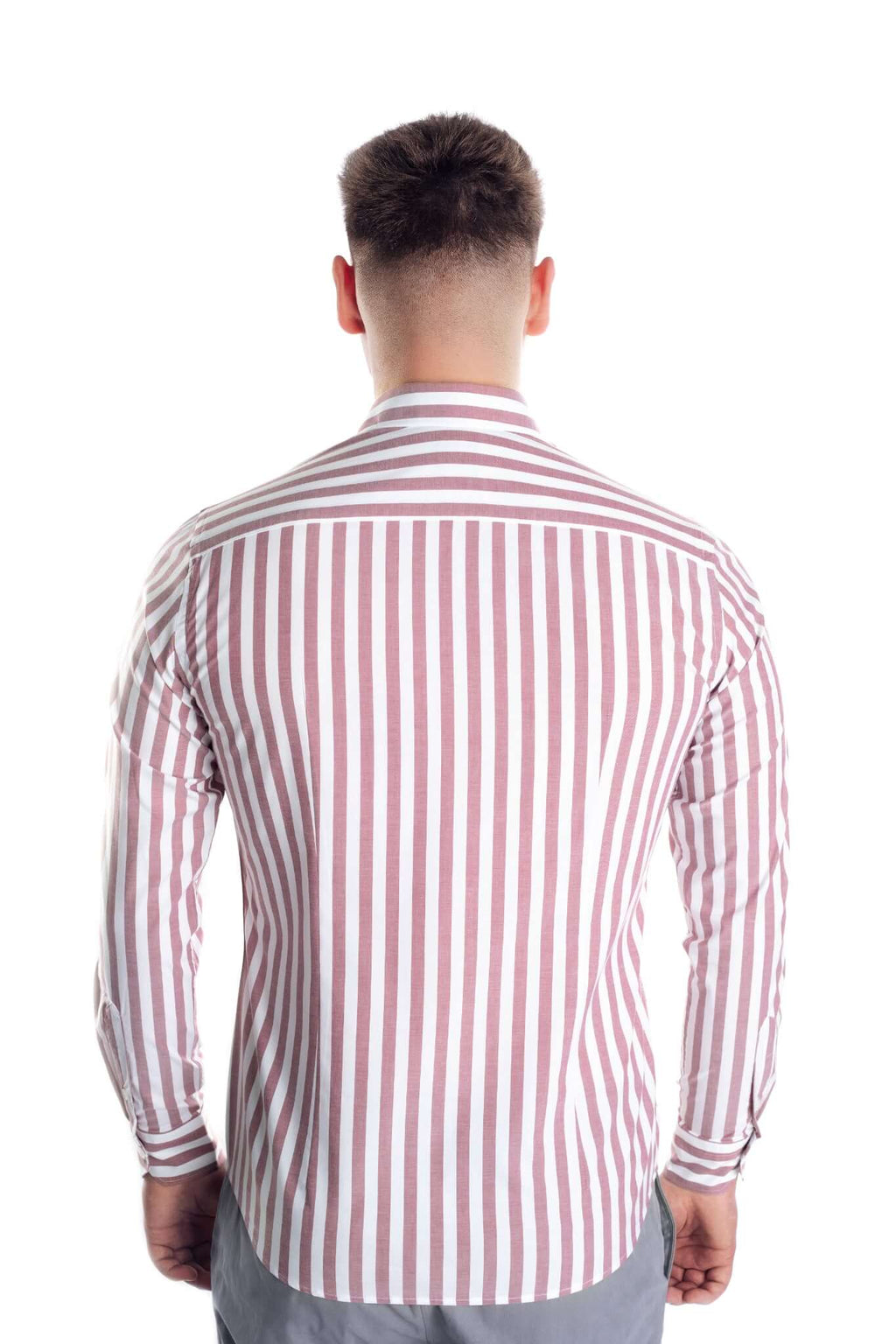 Camasa alba cu dungi rosii - cod 0012 | Ursachi