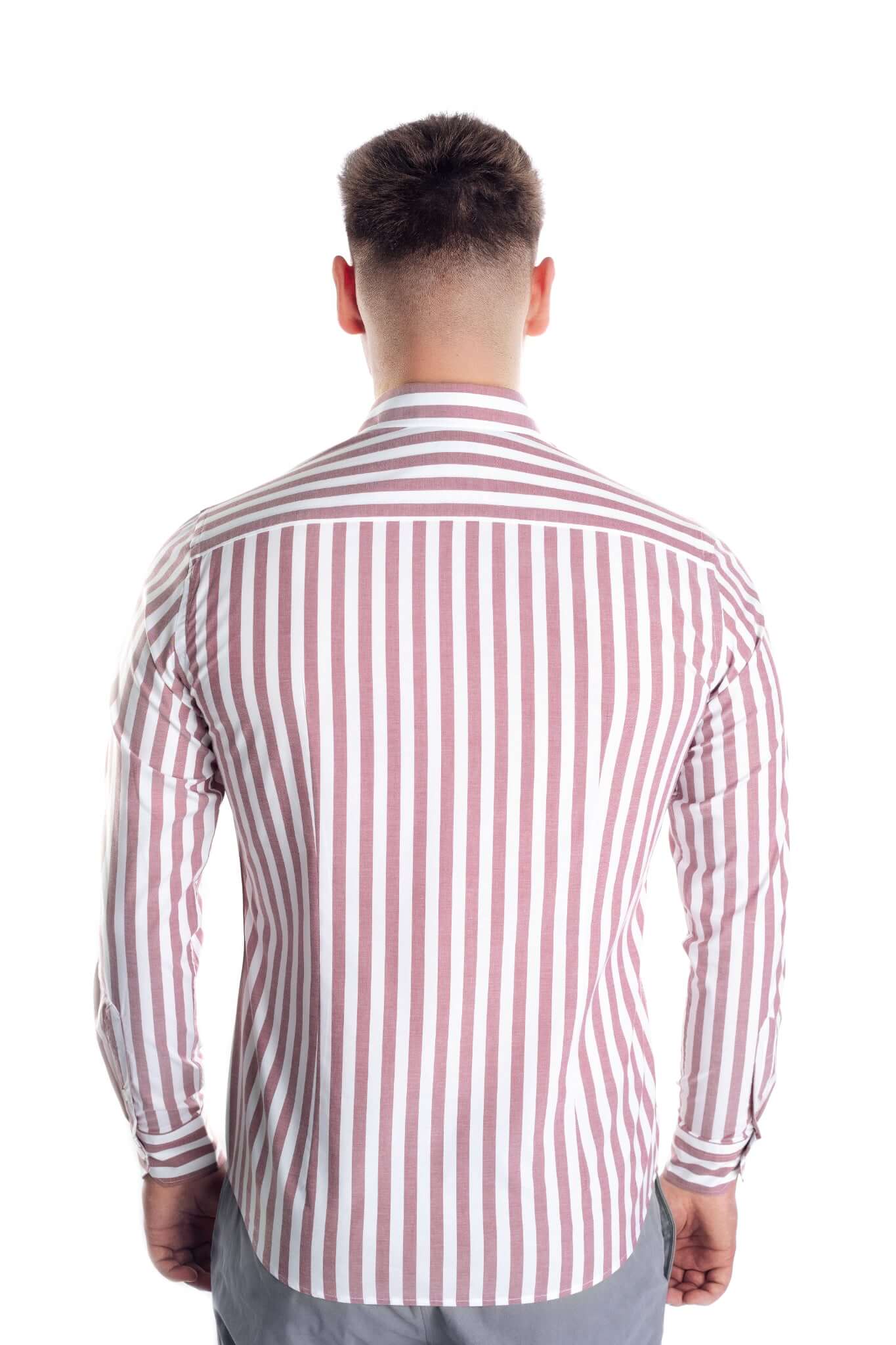 Camasa alba cu dungi rosii - cod 0012 | Ursachi