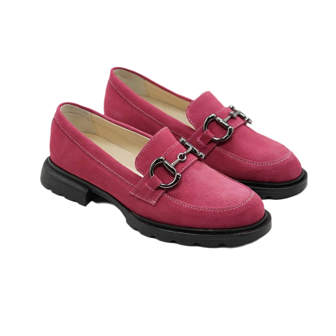 Mocasini damă din piele naturală magenta 130 by PaulStyle