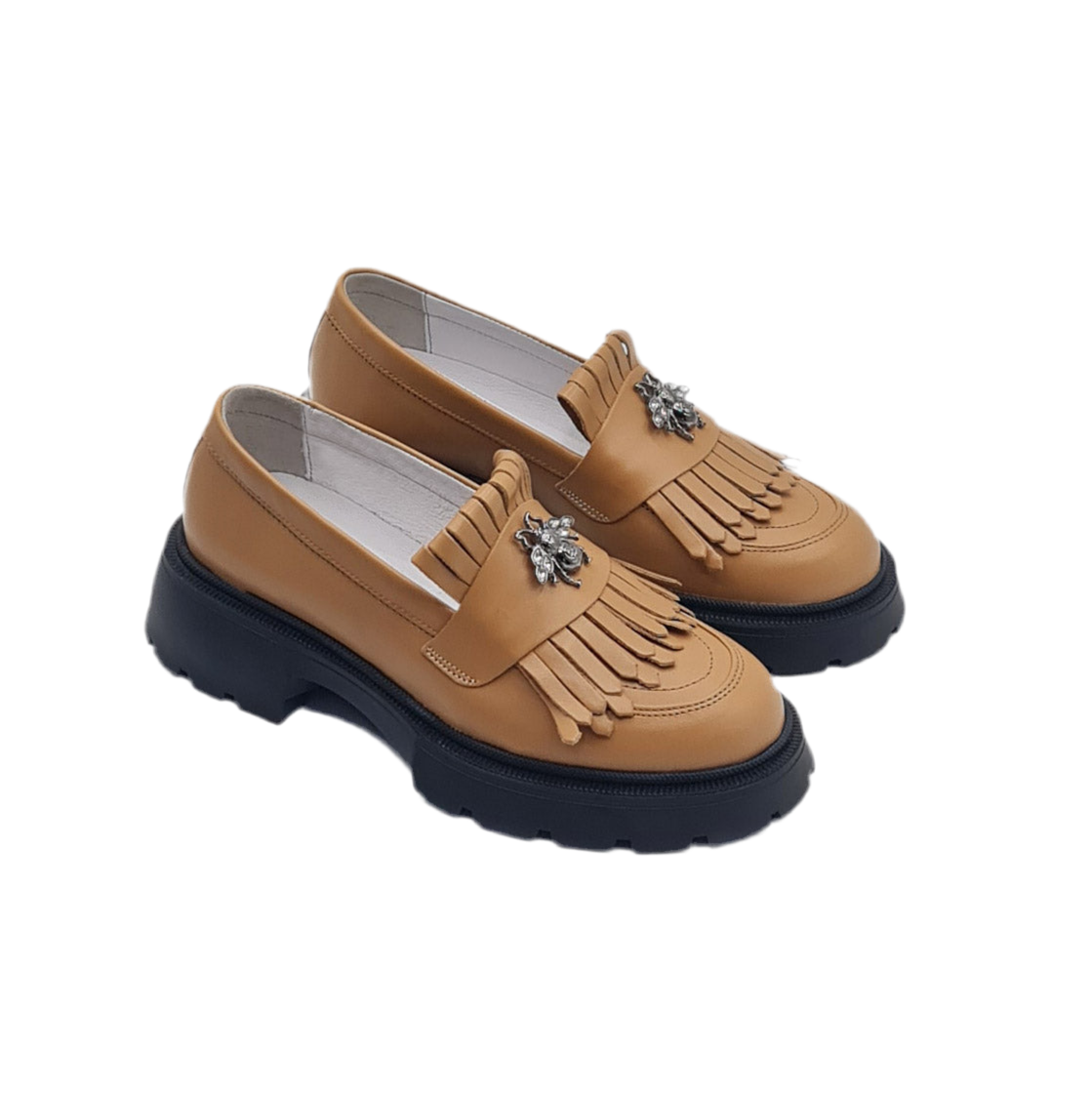 Mocasini dama maro, 131, din piele naturala cu talpa neagra | Paul Style