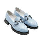 Mocasini damă din piele naturală albastri 130 | Paul Style